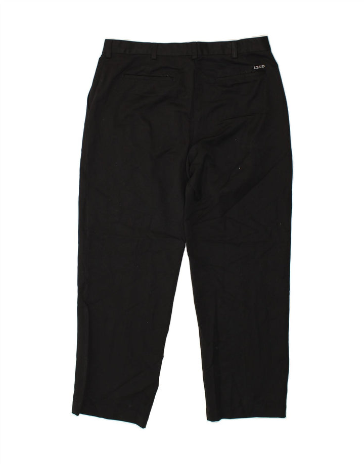 IZOD Mens Straight Chino Trousers W36 L32  Black Polyester Vintage Izod and Second-Hand Izod from Messina Hembry 