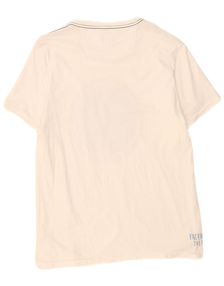 Fat Face Mens Graphic T-Shirt Top Large White Cotton