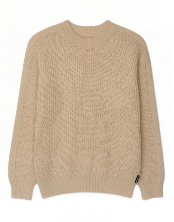 Maglione maglione girocollo da uomo Zeta Zukki IT 52 grande acrilico bianco sporco