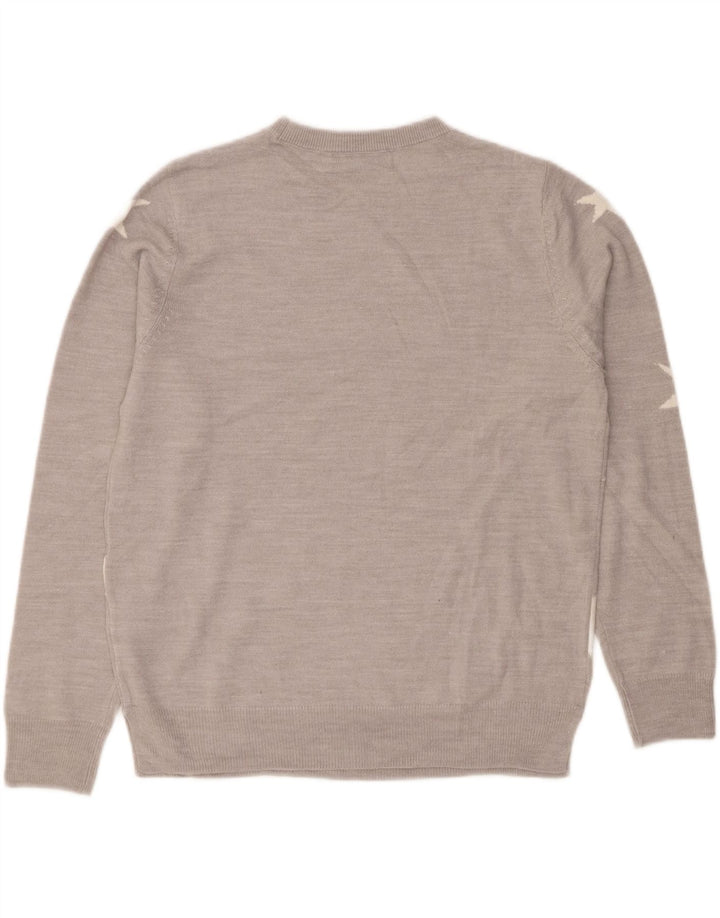 MARKS & SPENCER Womens Crew Neck Jumper Sweater UK 14 Large  Grey Vintage Marks & Spencer and Second-Hand Marks & Spencer from Messina Hembry 