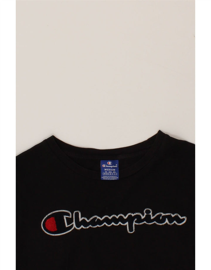 CHAMPION Mens Graphic T-Shirt Top Medium Black Cotton Vintage Champion and Second-Hand Champion from Messina Hembry 