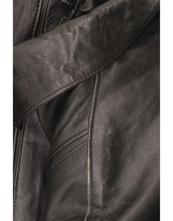 Giacca in pelle vintage da uomo vestibilità regolare UK 40 grande nera