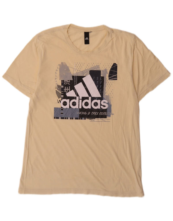 Ανδρικό γραφικό T-Shirt Adidas Top Medium Yellow