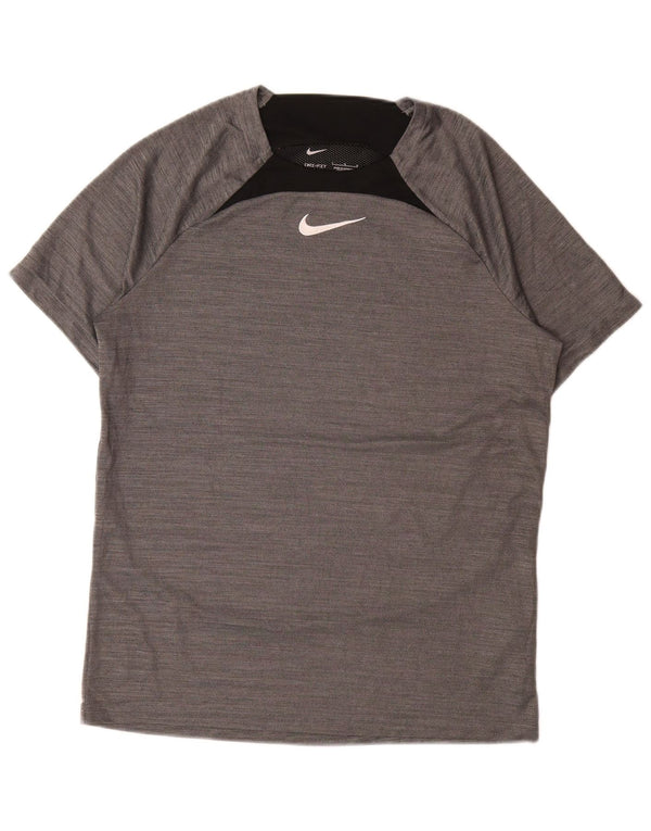 Nike Mens Dri Fit T-Shirt Top Large Grey Colourblock Polyester