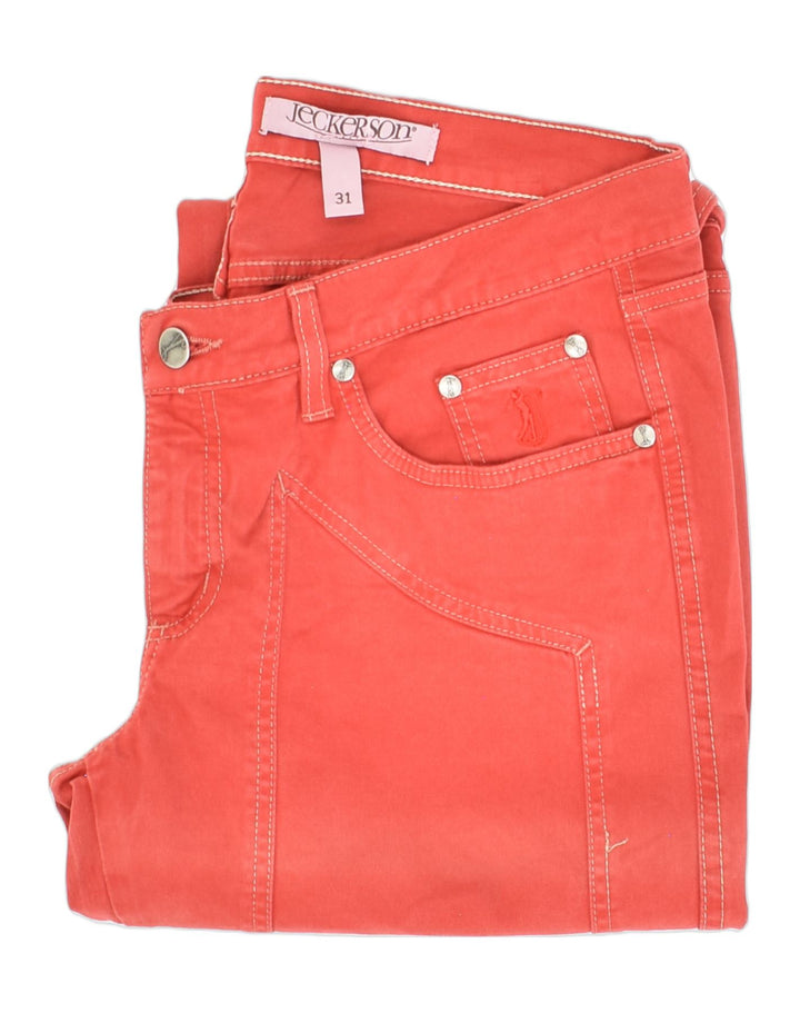 JECKERSON Womens Straight Jeans W34 L30 Red Cotton | Vintage Jeckerson | Thrift | Second-Hand Jeckerson | Used Clothing | Messina Hembry 