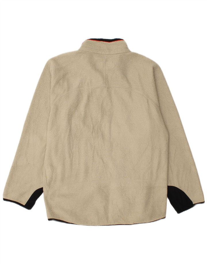 FILA Mens Fleece Jacket UK 36 Small Off White Colourblock