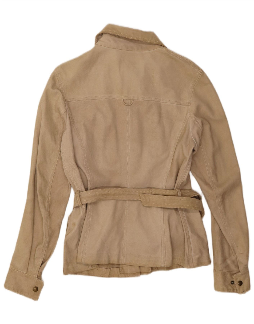 ALYSI Womens Suede Jacket IT 44 Medium Beige Leather