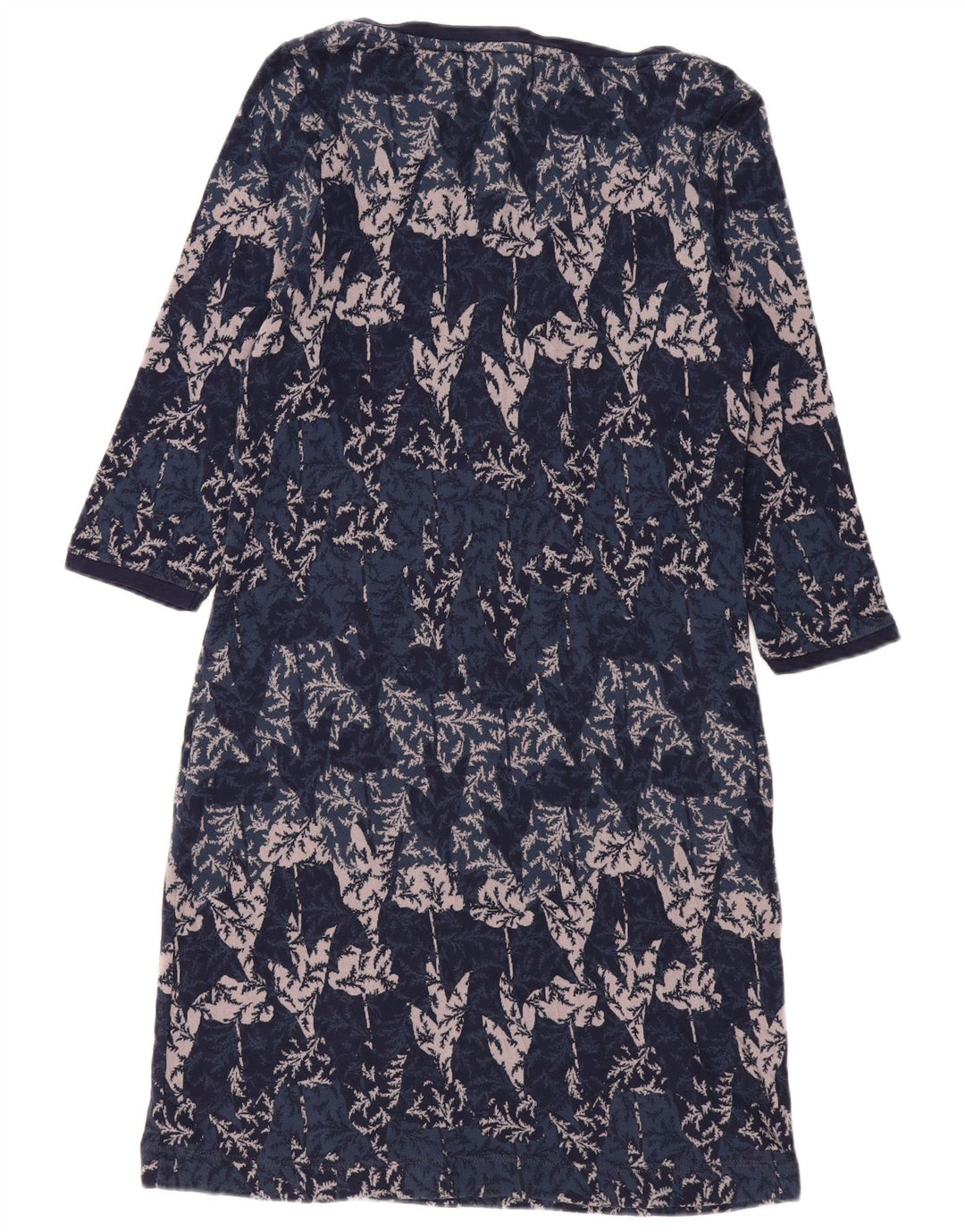 White Stuff Damen-Basic-Kleid mit 3/4-Ärmeln, Größe M, Marineblau, Blumenmuster