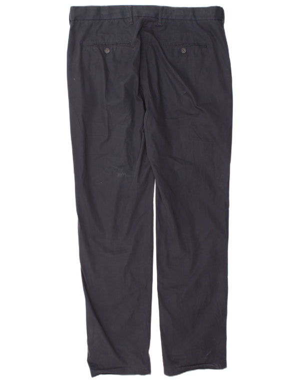 Ανδρικό ίσιο παντελόνι Chino Marks & Spencer W34 L33 Navy Blue Cotton