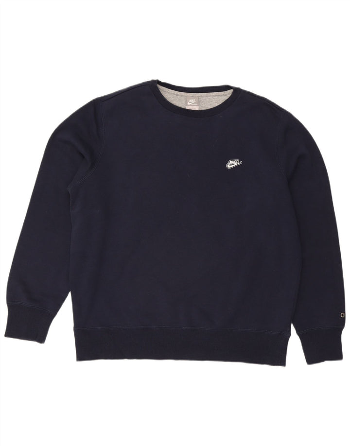 NIKE Mens Sweatshirt Jumper XL Navy Blue Cotton