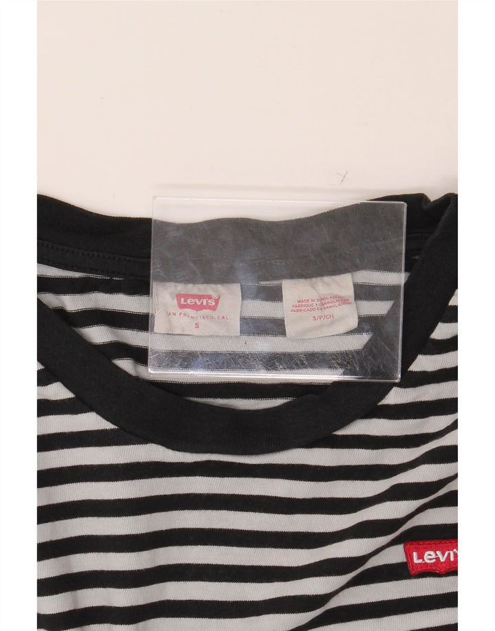 LEVI'S Womens T-Shirt Top UK 8 Small Black Striped Vintage Levi's and Second-Hand Levi's from Messina Hembry 