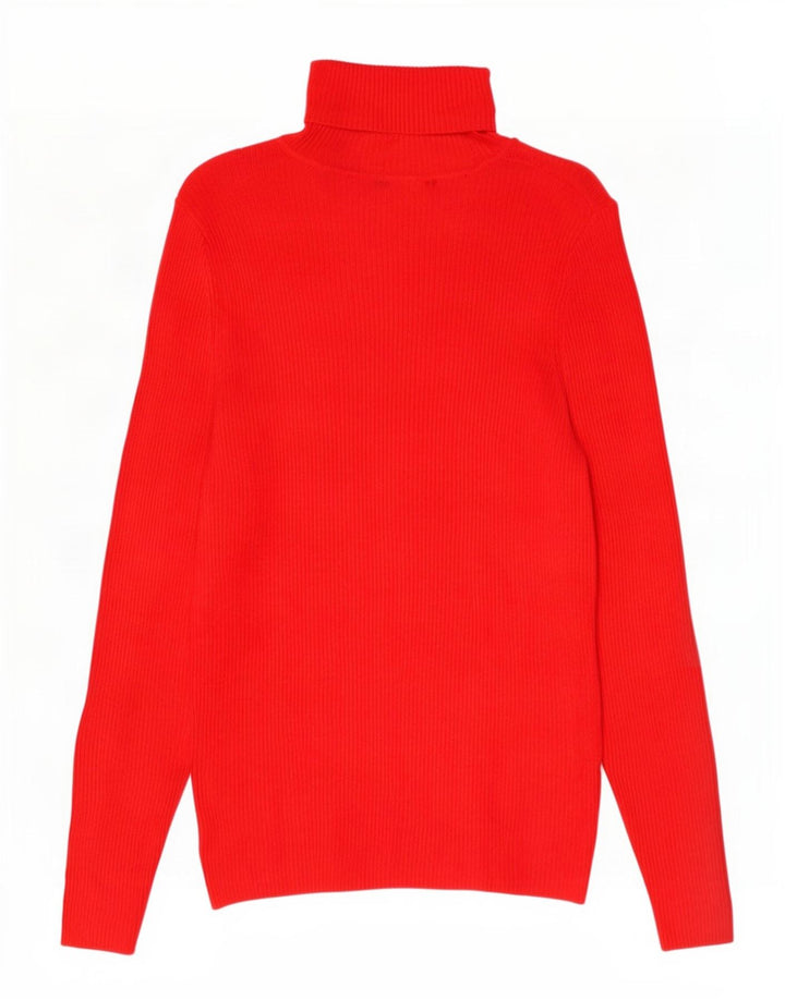 Marks & Spencer Damski sweter z golfem UK 14, średni czerwony, wiskoza