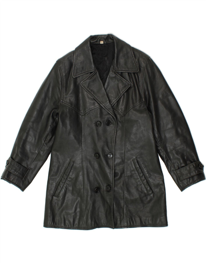 VINTAGE Womens Leather Jacket IT 40 Small Black Leather Vintage Vintage and Second-Hand Vintage from Messina Hembry 