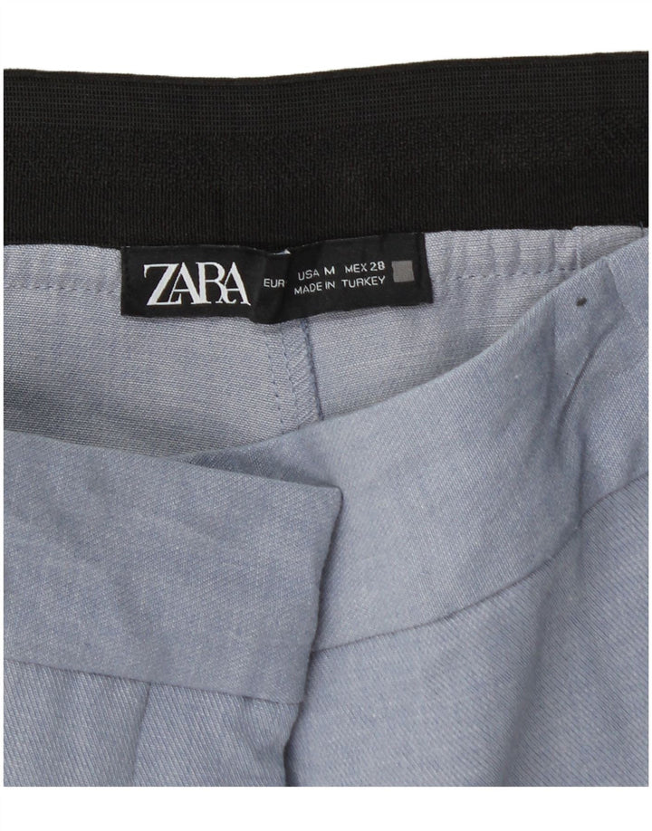 ZARA Womens Slim Chino Trousers Medium W28 L27 Blue Polyester