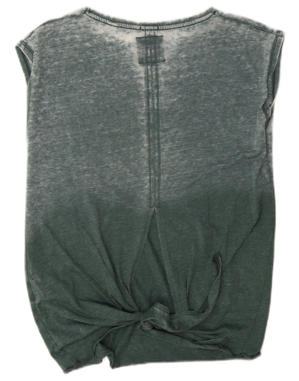 Superdry Damen Übergroßes Grafik-Trägershirt UK 8 Small Grüne Baumwolle