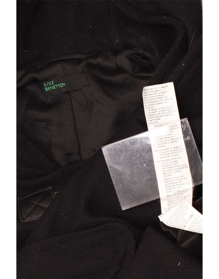 Benetton Dame Hooded Duffel Coat IT 42 Medium Sort Uld