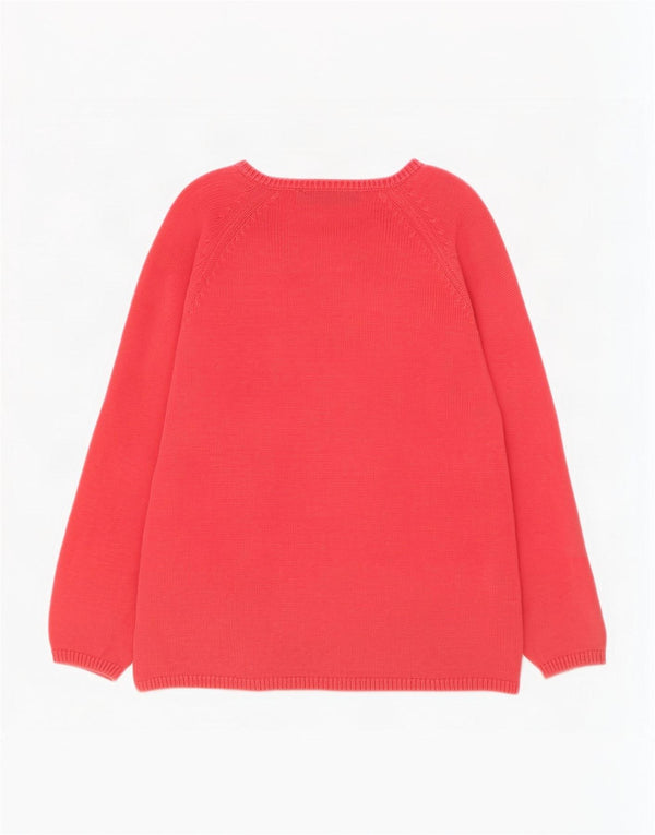 Marks & Spencer Dame Boat Neck Jumper Sweater UK 16 Large Pink Bomuld