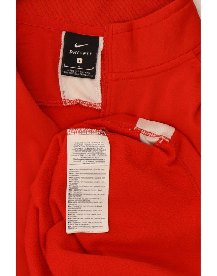 Nike Dri Fit - Chándal con cremallera y cuello para hombre, talla grande, color rojo