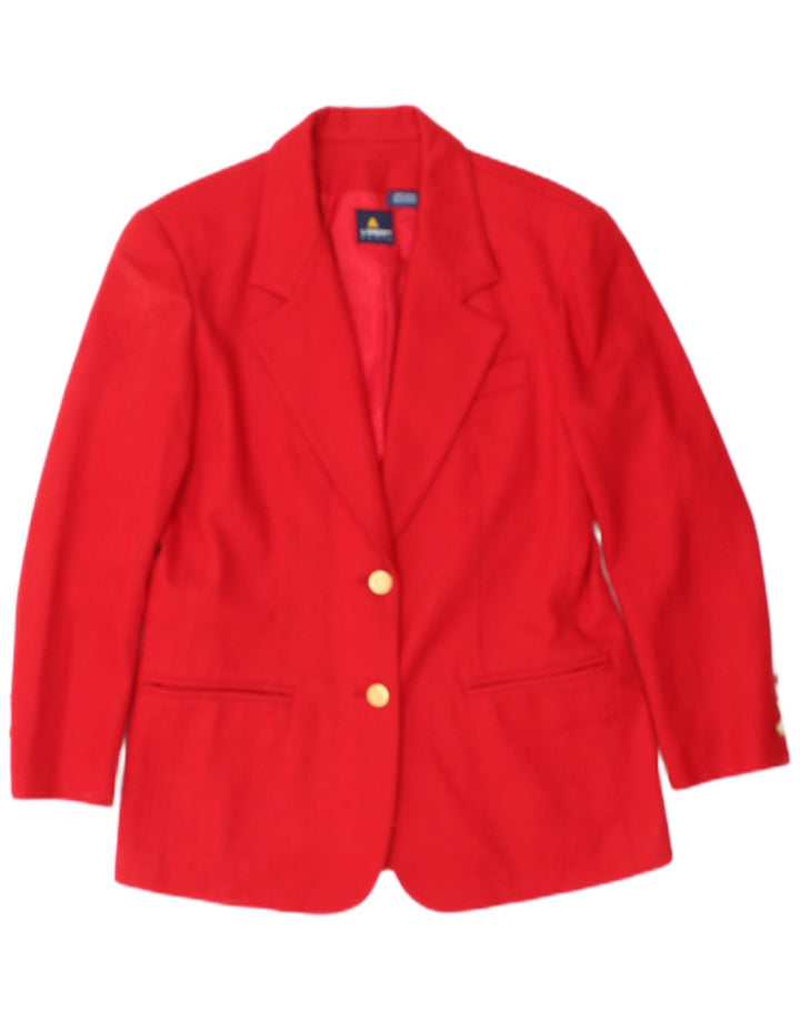 Vintage Womens 2 Button Blazer Jacket US 4 Small Red Wool