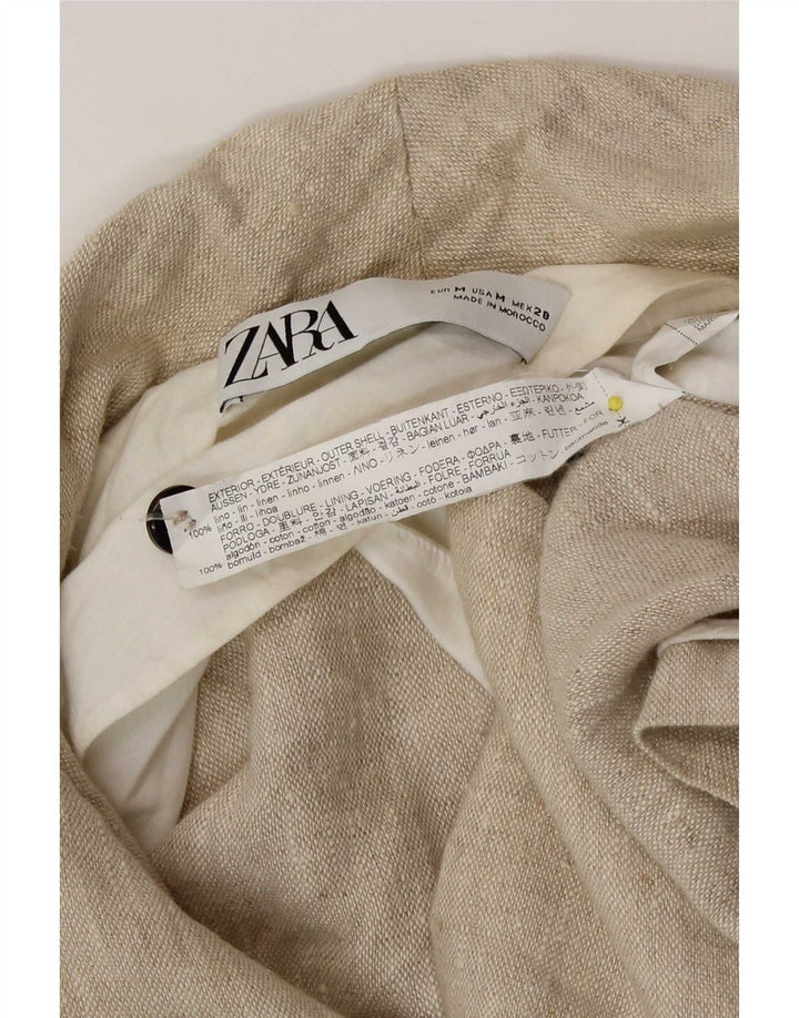 Giacca blazer doppiopetto da donna Zara UK 14 Lino beige medio