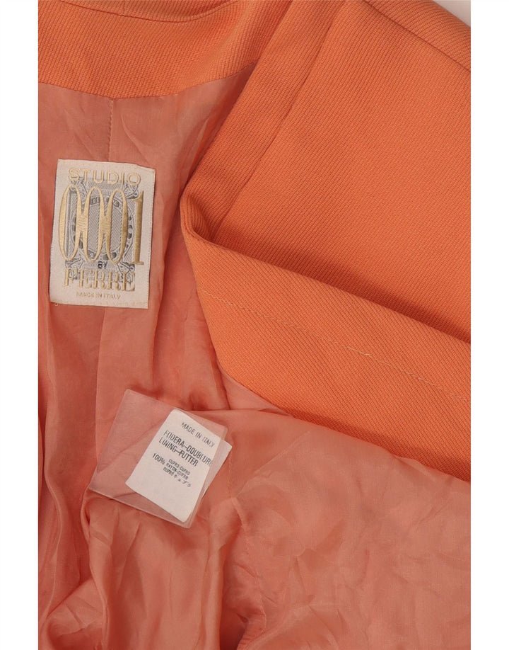 Ferre Veste Blazer 1 Bouton pour Femme UK 14 Large Orange