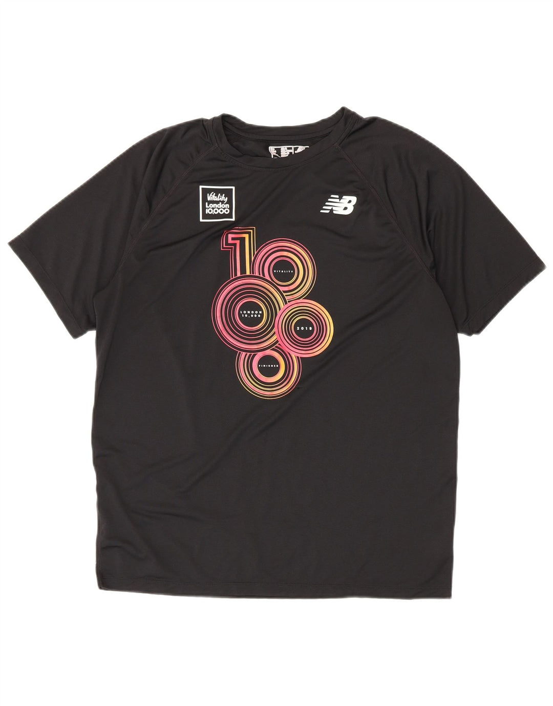 New Balance Mens Graphic T-Shirt Top Large Black Polyester