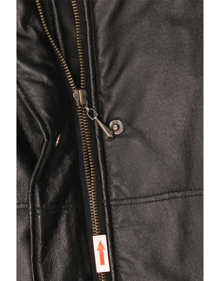 Privilegi Abrigo de piel con capucha para mujer IT 46 Large Black