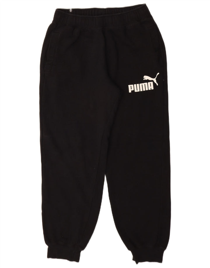 PUMA Mens Graphic Tracksuit Trousers Joggers Medium  Black Cotton