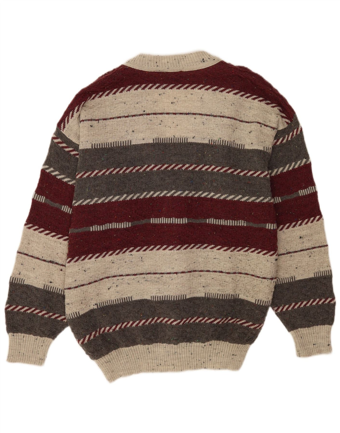 Bizzarro Mens Cardigan Sweater IT 46/48 Small Multicoloured Striped Wool