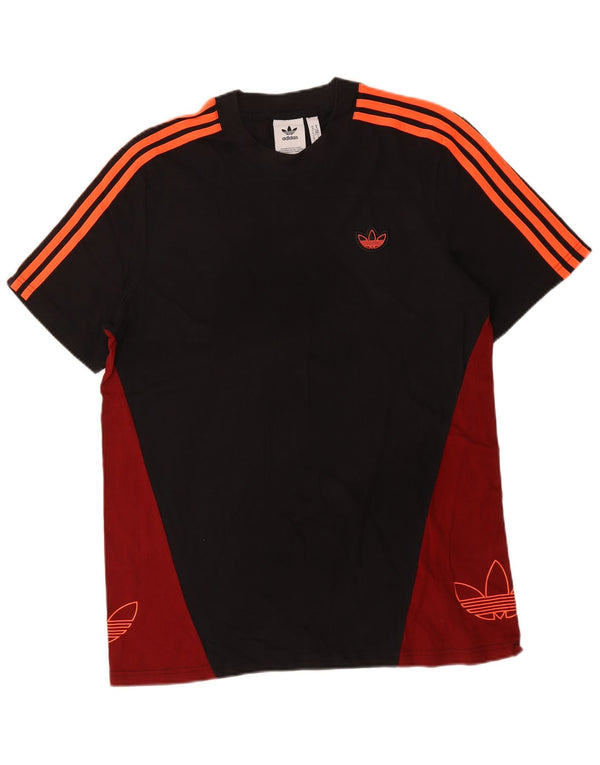 Adidas Hombre Camiseta Gráfica Top Medium Negro Colorblock Algodón