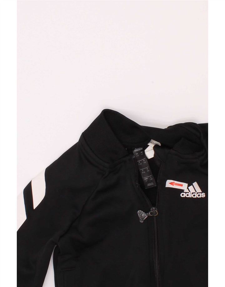 Adidas Drenge Træningsdragt Topjakke 3-4 År Sort Colourblock Polyester