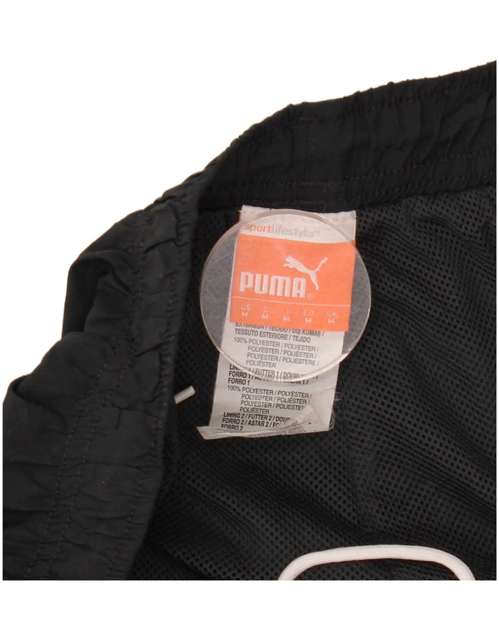 PUMA Mens Tracksuit Trousers Medium  Black Colourblock Polyester
