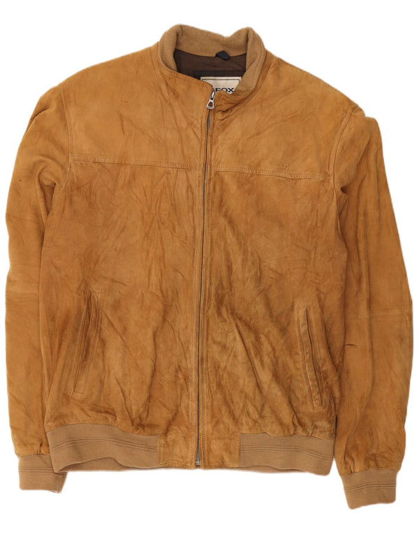 Geox Bomber da uomo in pelle scamosciata Respira UK 44 2XL Pelle beige