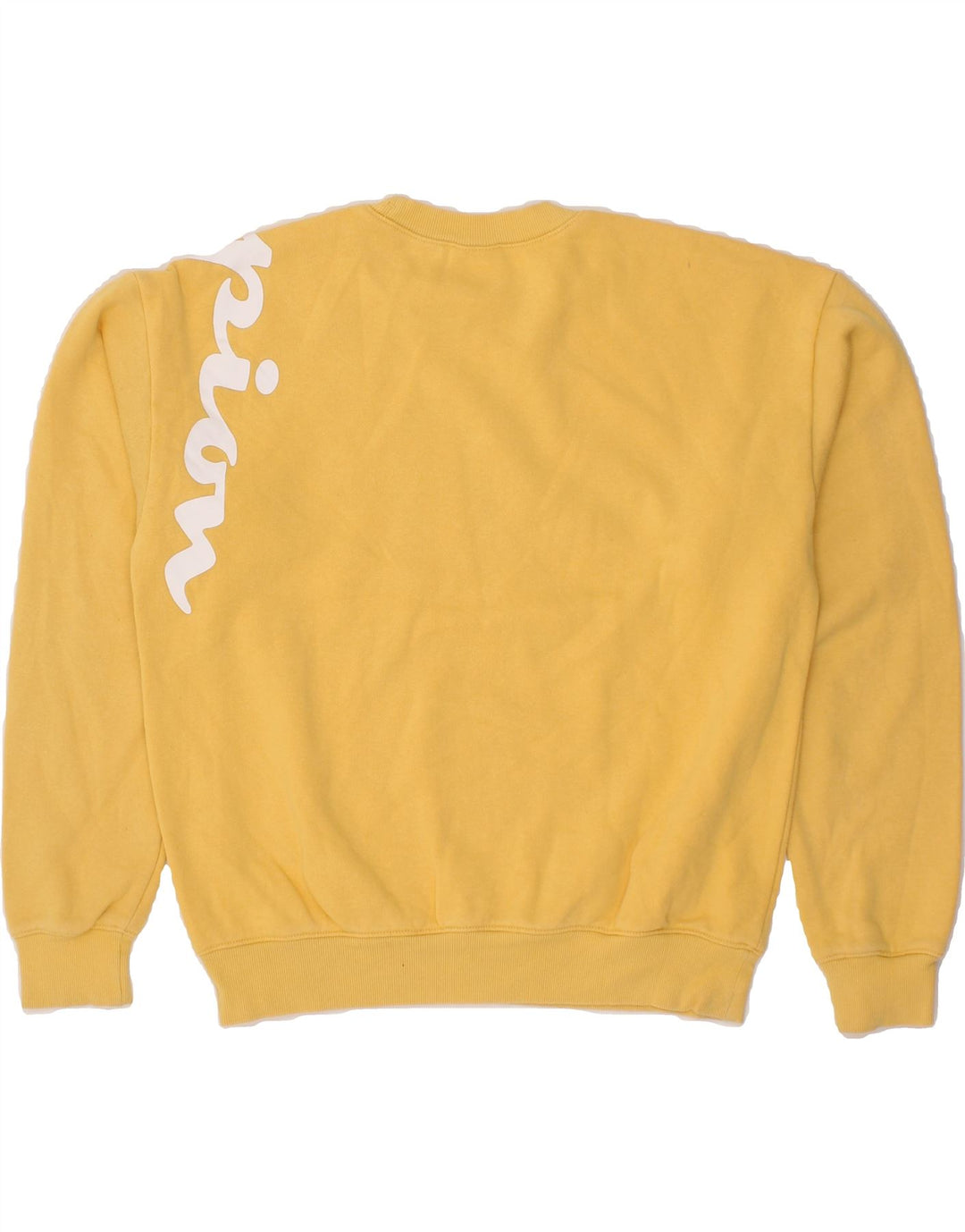 CHAMPION Womens Oversized Crop Sweatshirt Jumper UK 10 Small Yellow Vintage Champion and Second-Hand Champion from Messina Hembry 