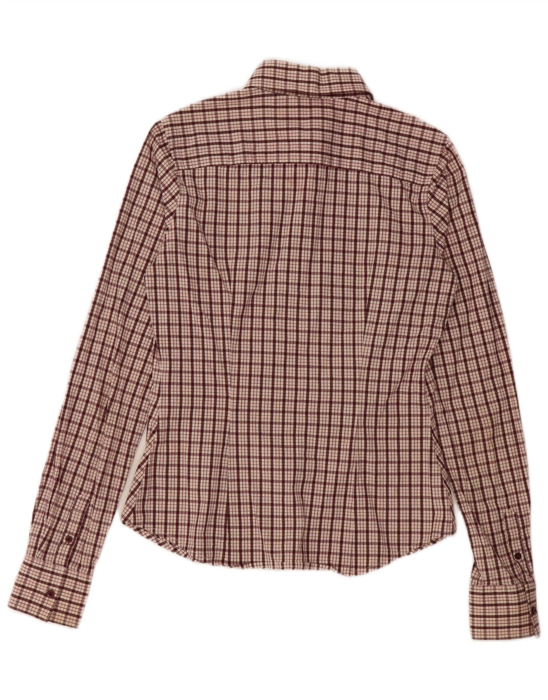 Tommy Hilfiger dameskjorte US 6 Medium rødbrun ternet bomuld