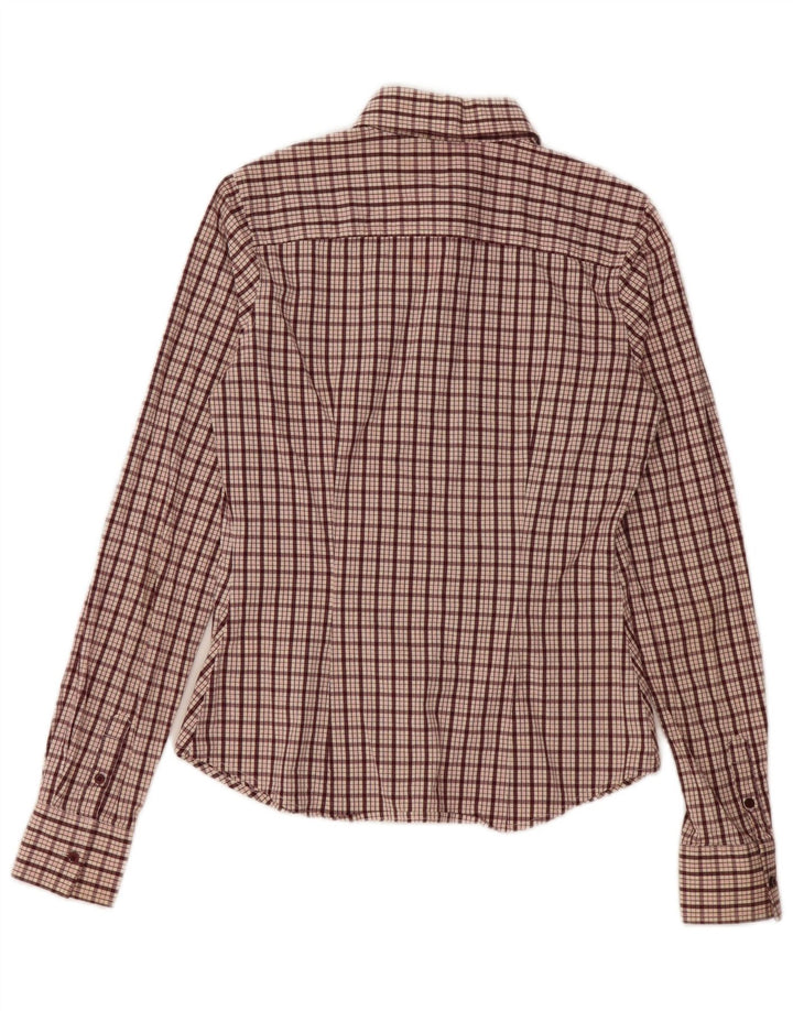 Tommy Hilfiger dameskjorte US 6 Medium rødbrun ternet bomuld