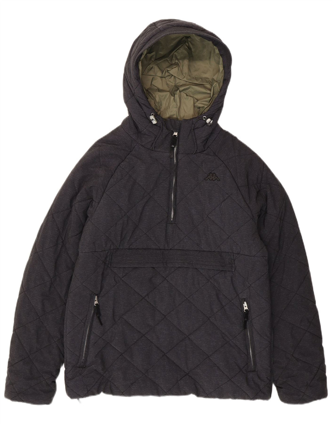 Kappa Mens Hooded Padded Anorak Jacket UK 38 Medium Grey Polyester