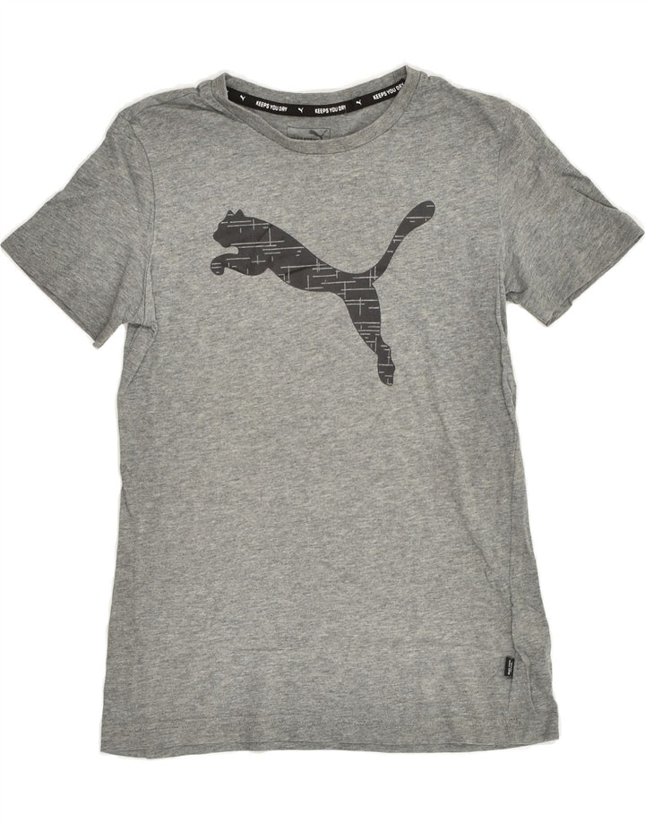 PUMA Girls Graphic T-Shirt Top 11-12 Years Grey Cotton | Vintage Puma | Thrift | Second-Hand Puma | Used Clothing | Messina Hembry 