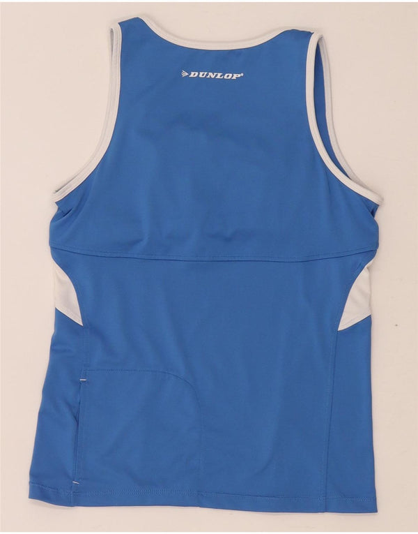 Dunlop Womens Vest Top UK 12 Medium Blue Colourblock Polyester
