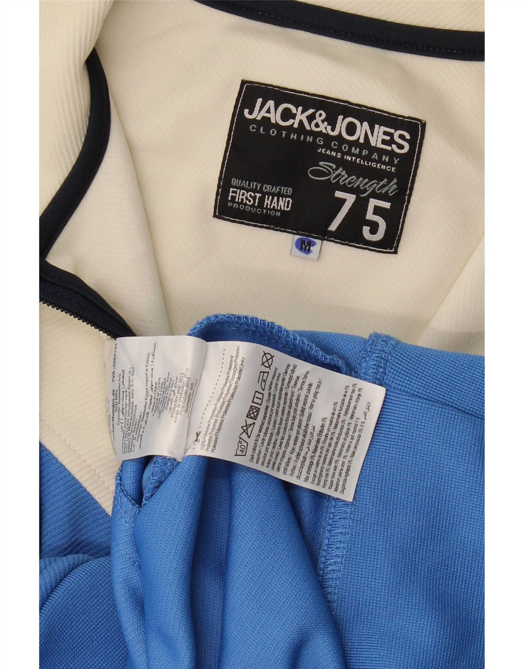 JACK & JONES Mens Graphic Tracksuit Top Jacket Medium Blue Colourblock