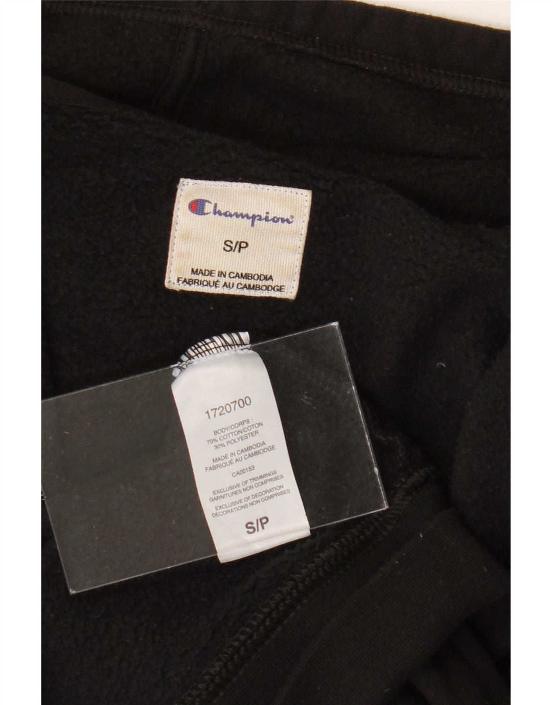 CHAMPION Mens Graphic Zip Hoodie Sweater Small Black Vintage Champion and Second-Hand Champion from Messina Hembry 