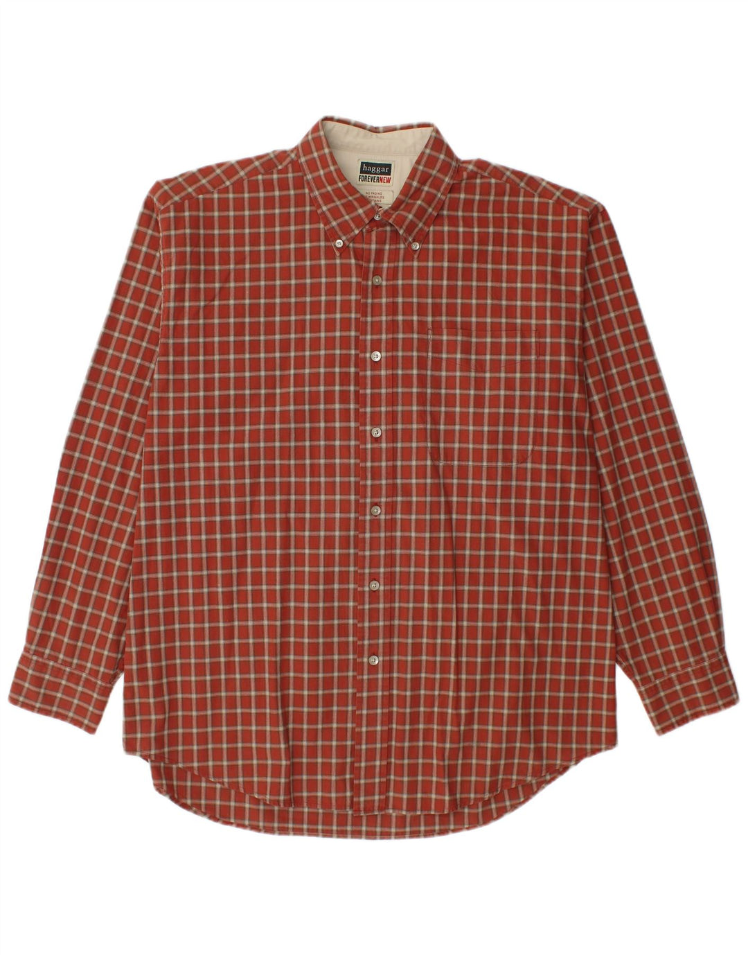 HAGGAR Mens Shirt Large Red Check