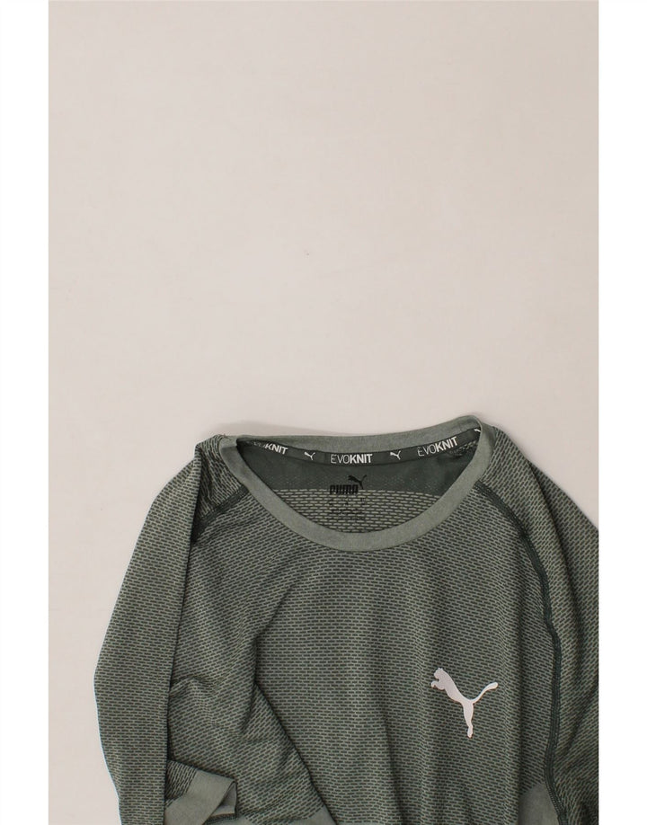 PUMA Mens T-Shirt Top Medium Green Polyester Vintage Puma and Second-Hand Puma from Messina Hembry 