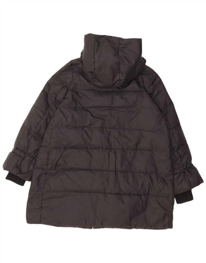 Zara Damen Kapuzenmantel, gepolstert, UK 14, mittelschwarz, Polyamid