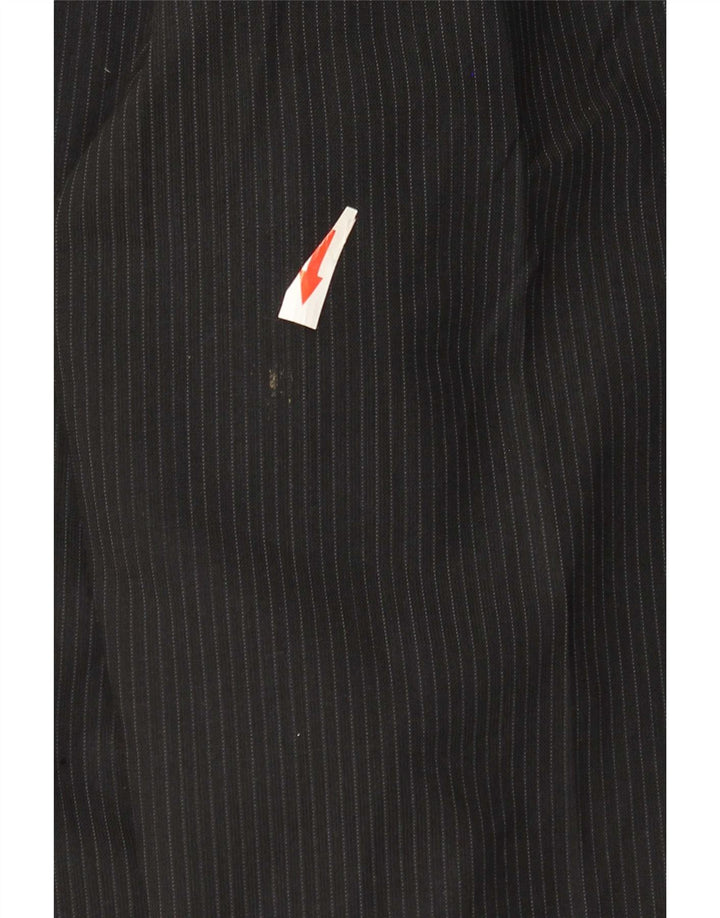 Marks & Spencer Mens Pegged Suit Trousers W36 L33 Black Pinstripe Polyester