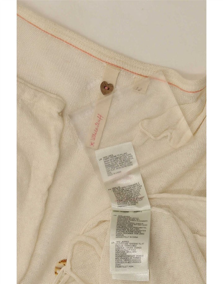 Maglione cardigan da donna White Stuff UK 12 Medium Off Lino
