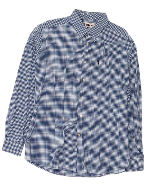 Camicia Barbour da uomo su misura XL in cotone a quadretti blu