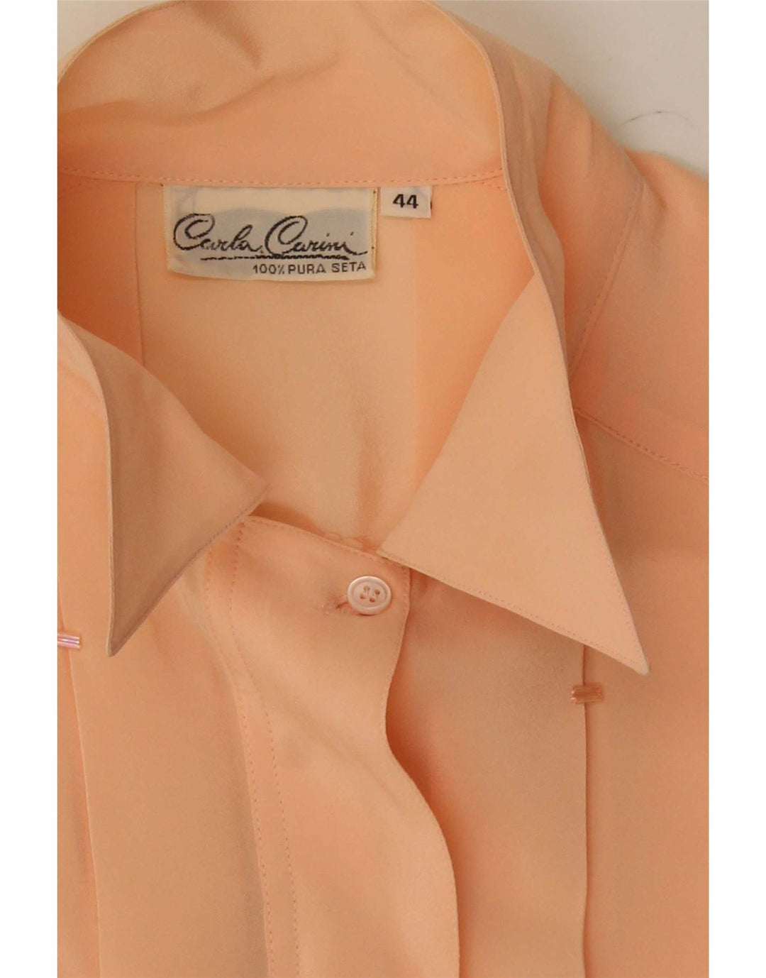 Carla Carini Womens Shirt Blouse IT 44 Medium Pink Silk