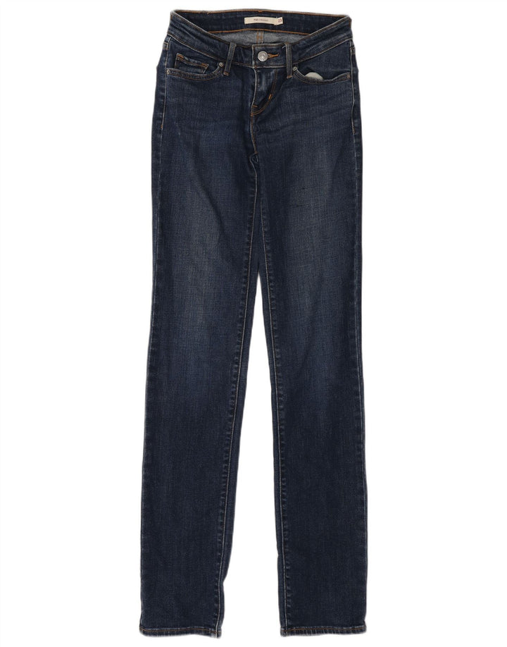 Levi's Womens 714 Straight Jeans W23 L33 Blue Cotton