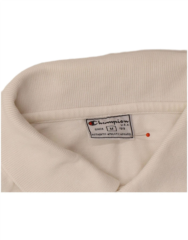 CHAMPION Mens Polo Shirt Medium White